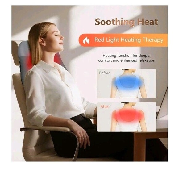 Cordless 4D Shiatsu And Percussion Massage Pillow With Heat Deep Tissue Pain... - Picture 4 of 11